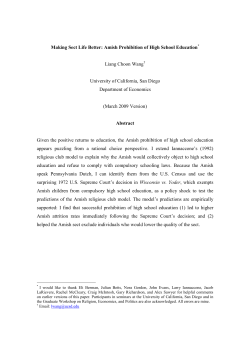 Making Sect Life Better: Amish Prohibition of High School