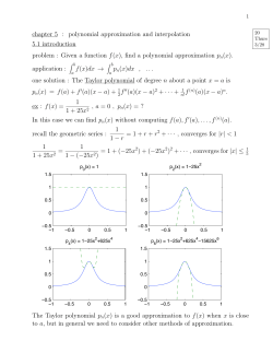 chapter 5 : polynomial approximation and interpolation 5.1