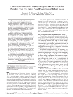 Can Personality Disorder Experts Recognize DSM-IV