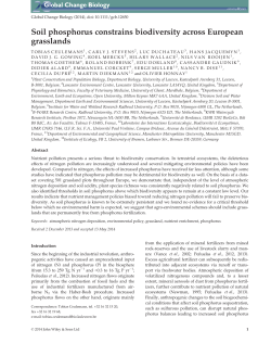 Soil phosphorus constrains biodiversity across European grasslands