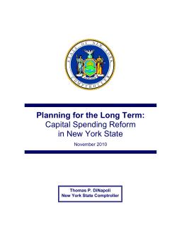 Planning for the Long Term: Capital Spending Reform in New York