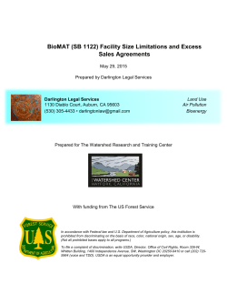 BioMAT (SB 1122) Facility Size Limitations and Excess