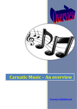 Carnatic Music &ndash; An overview
