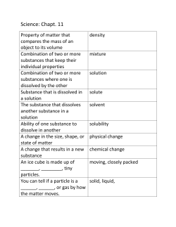 Science: Chapt. 11