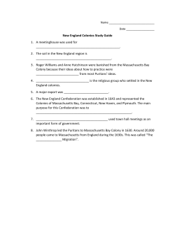 Review for New England quiz