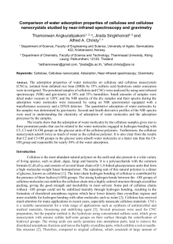 Comparison of water adsorption properties of cellulose and