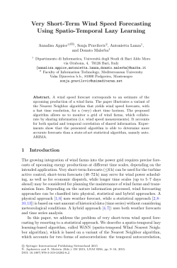 Very Short-Term Wind Speed Forecasting Using Spatio