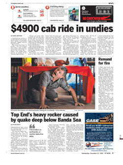 Top End`s heavy rocker caused by quake deep below Banda Sea