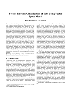 Feeler: Emotion Classification of Text Using Vector Space
