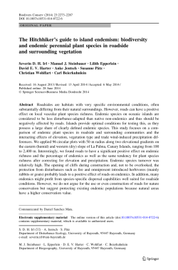 The Hitchhiker`s guide to island endemism: biodiversity and