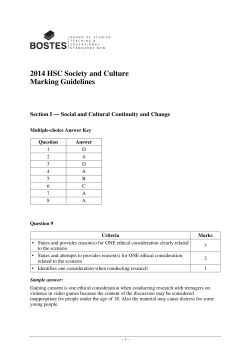 Society and Culture Marking Guidelines