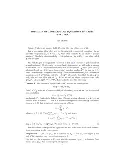 SOLUTION OF DIOPHANTINE EQUATIONS IN p