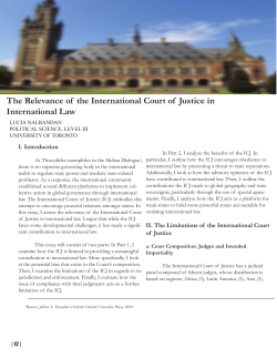 The Relevance of the International Court of Justice in International