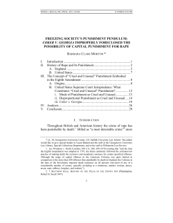 freezing society`s punishment pendulum: coker v. georgia