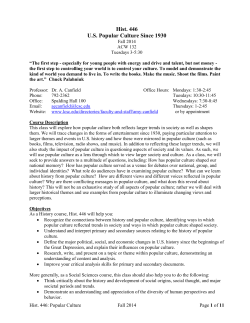 Hist. 446 US Popular Culture Since 1930 - Lewis