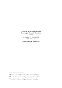 Evaluation of Shear Modulus and Damping in Dynamic Centrifuge