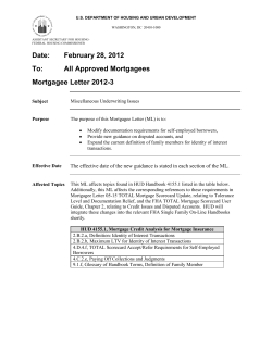 Approved Mortgagees Mortgagee Letter 2012-3 - HUD.gov