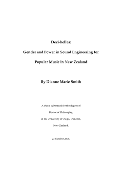 Gender and Power in Sound Engineering for Popular Music in New