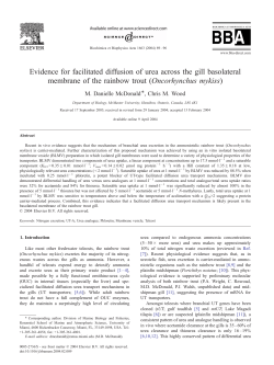 Evidence for facilitated diffusion of urea across the
