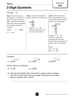 2-Digit Quotients - San Juan Unified School District