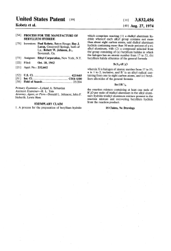 Process for the manufacture of beryllium hydride