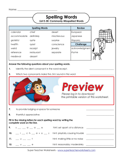 Spelling Words - Super Teacher Worksheets
