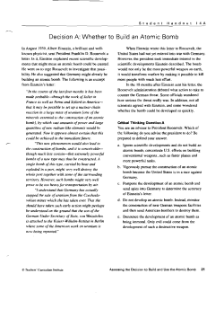 Decision A: Whether to Build an Atomic Bomb