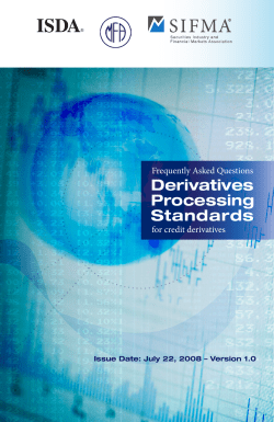 Derivatives Processing Standards