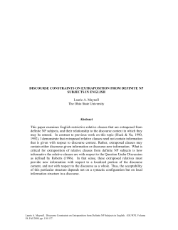 DISCOURSE CONSTRAINTS ON EXTRAPOSITION FROM