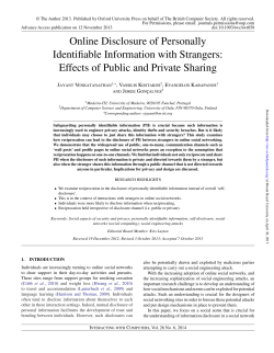 Online Disclosure of Personally Identifiable Information with