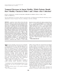 Temporal Decreases in Sperm Motility: Which Patients Should Have