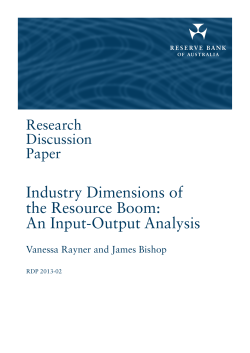 Industry Dimensions of the Resource Boom: An Input