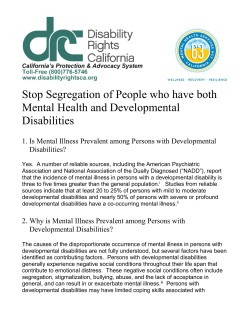 Stop Segregation of People who have both Mental Health and