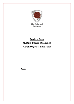 Multiple Choice Booklet Student PE