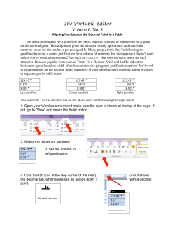 Aligning Numbers on the Decimal Point