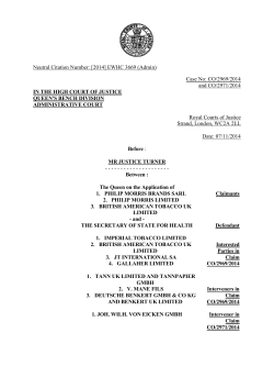 Philip Morris Brands v Secretary of State for Health