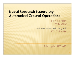 Naval Research Laboratory Automated Ground Operations