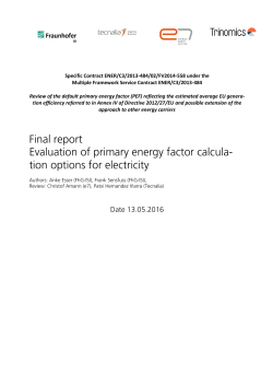 Review of the default primary energy factor (PEF)