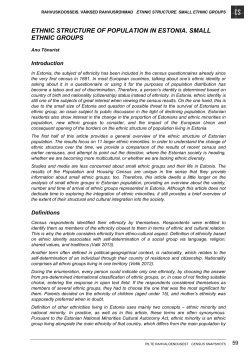 ethnic structure of population in estonia. small ethnic groups