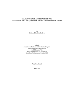 salacious sade and perverted poe