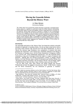 Moving the Genocide Debate Beyond the History Wars