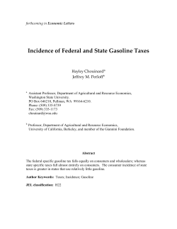 Incidence of Federal and State Gasoline Taxes