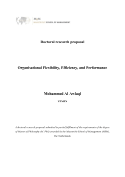 Doctoral research proposal Organisational Flexibility, Efficiency, and