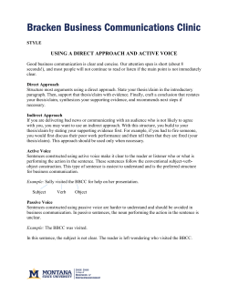 using a direct approach and active voice