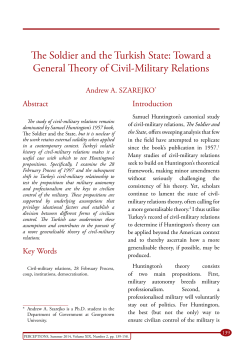 The Soldier and the Turkish State: Toward a General Theory of Civil