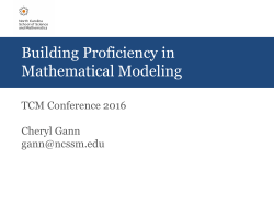 Building Proficiency in Mathematical Modeling
