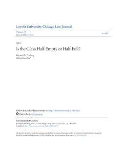 Is the Class Half-Empty or Half-Full? - LAW eCommons