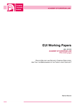 EUI Working Papers - Cadmus, EUI Research Repository
