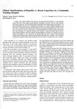 Clinical Manifestations of Hepatitis A: Recent Experience in a