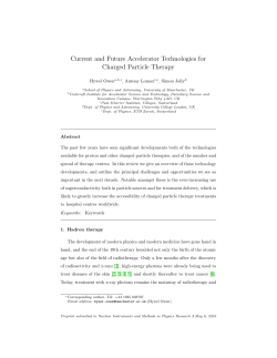 Current and Future Accelerator Technologies for Charged Particle